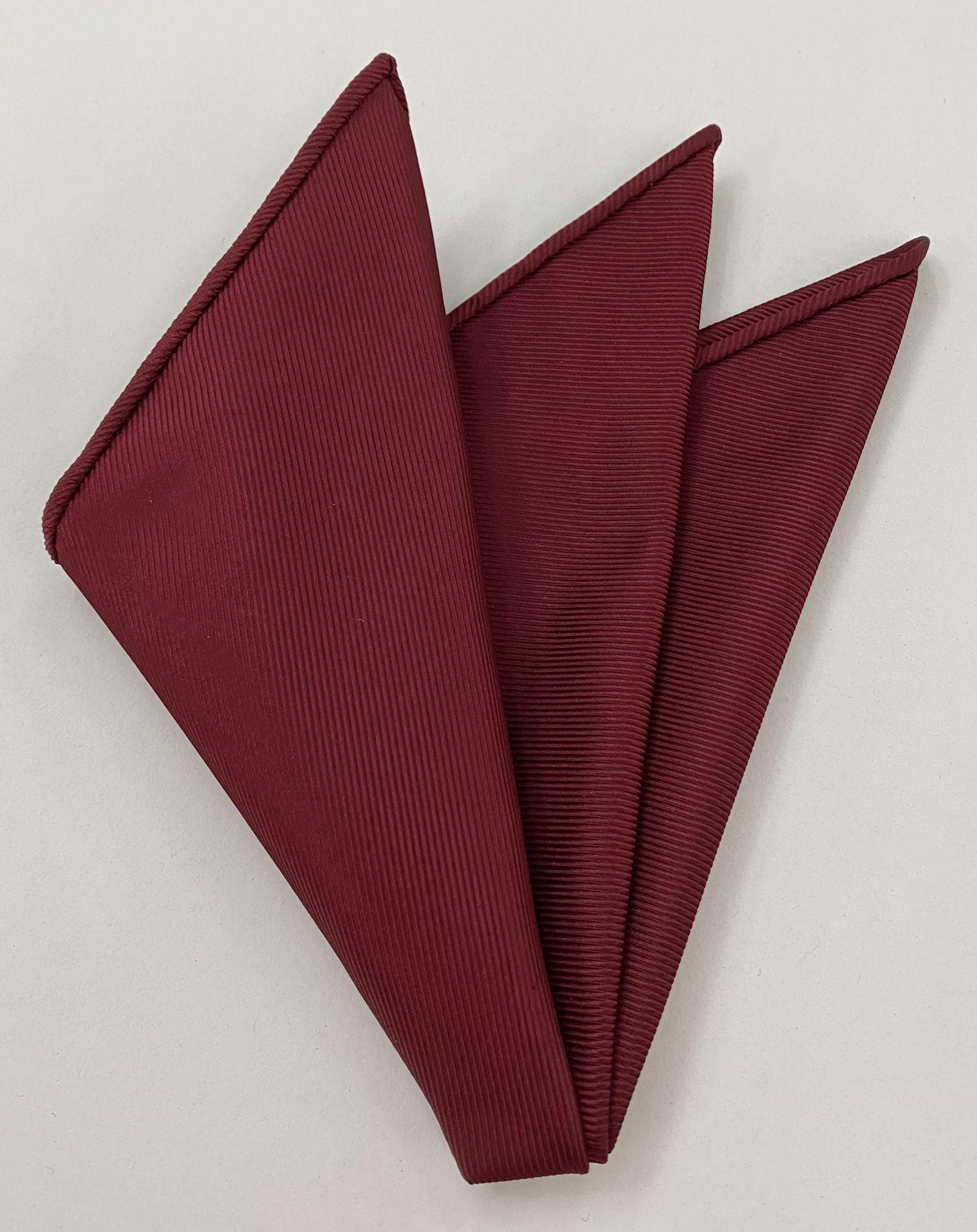 다크 레드 라지 트윌 실크 포켓 스퀘어 LTWP-6