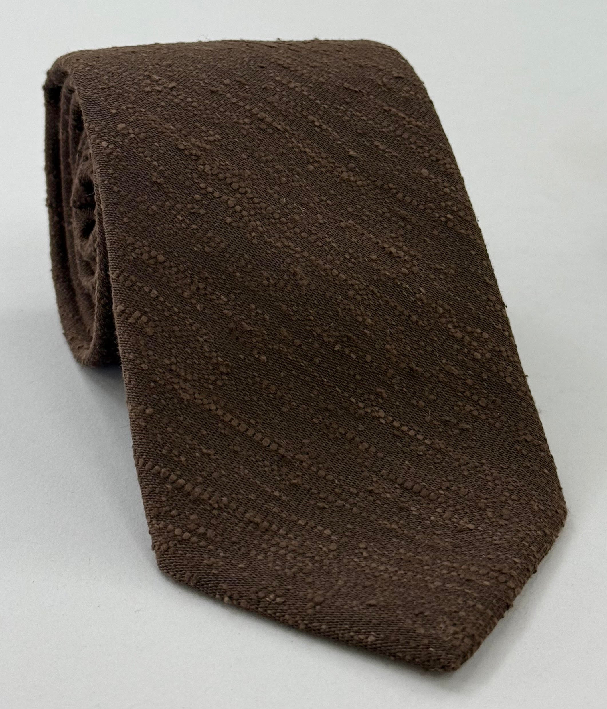 초콜릿 샨퉁 솔리드 실크 타이 SHSOT-10