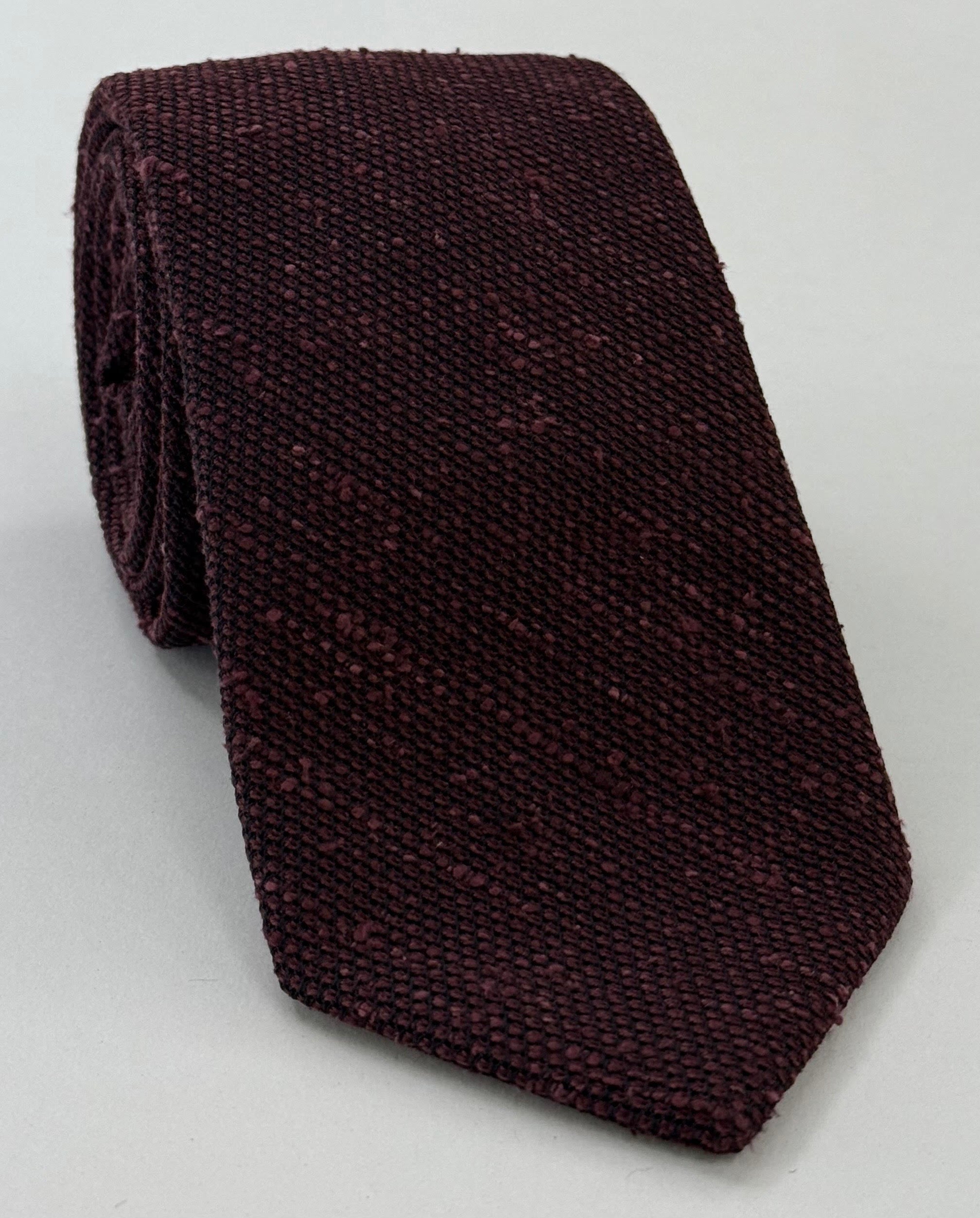 バーガンディ シャンタン グレナディン フィナ シルク ネクタイ SHFT-6