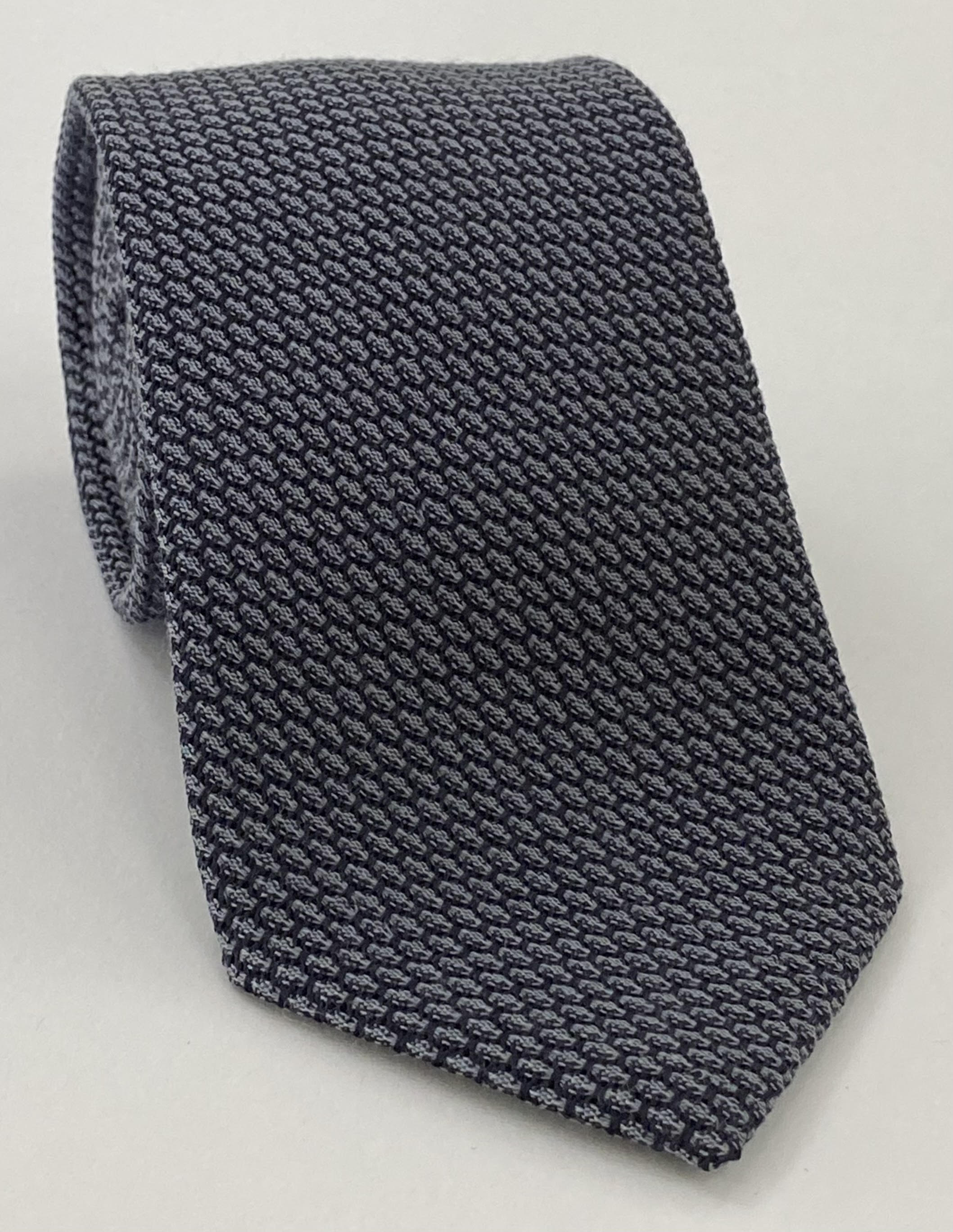 チャコールグレー&ミッドナイトブルー カシミヤ/シルク グレナディン・グロッサ シルクタイ SCGGT-10