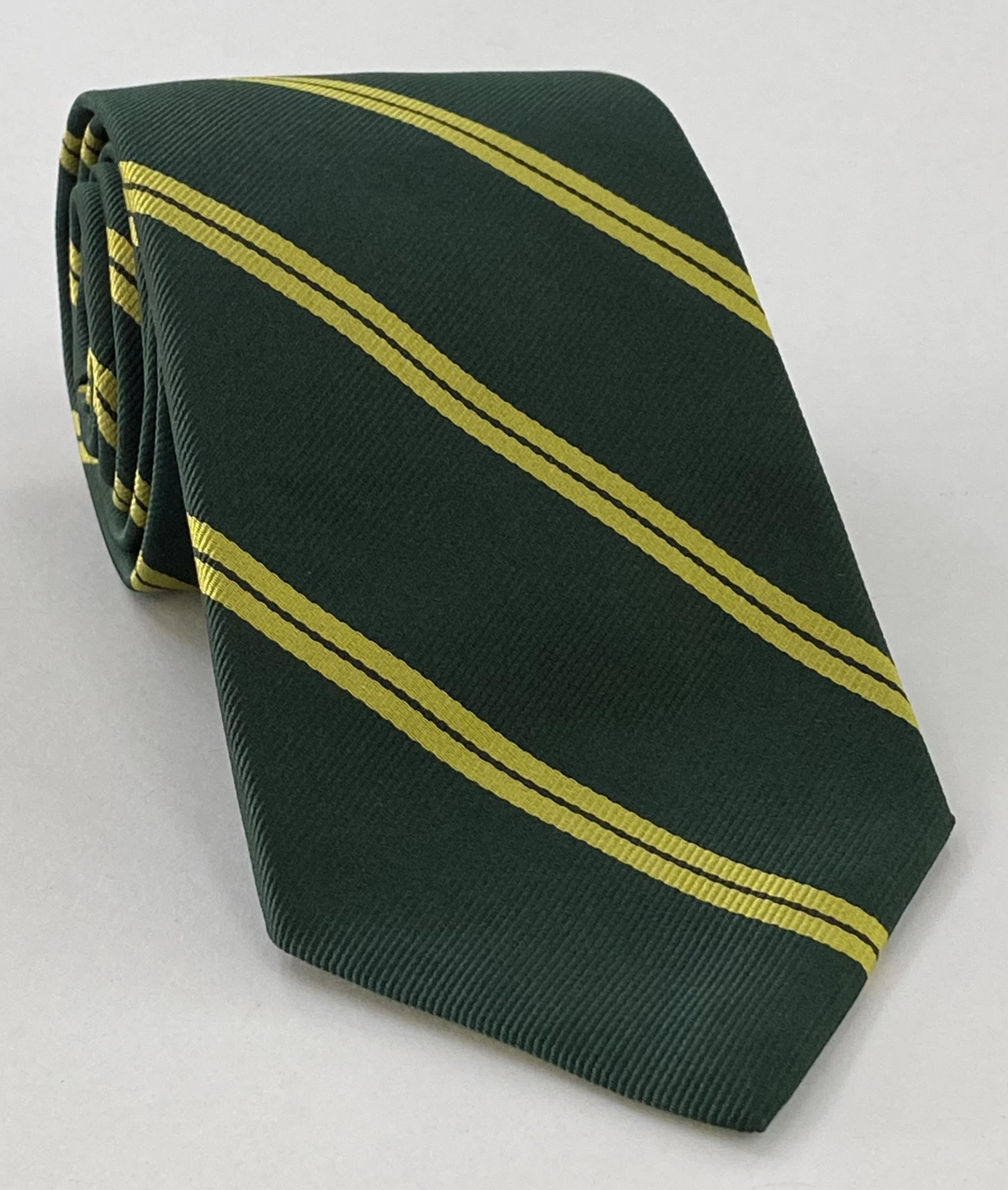 ノッティンガムシャー・ヨーマンリー ストライプ シルクタイ RGT-31 コーンイエロー×フォレストグリーン