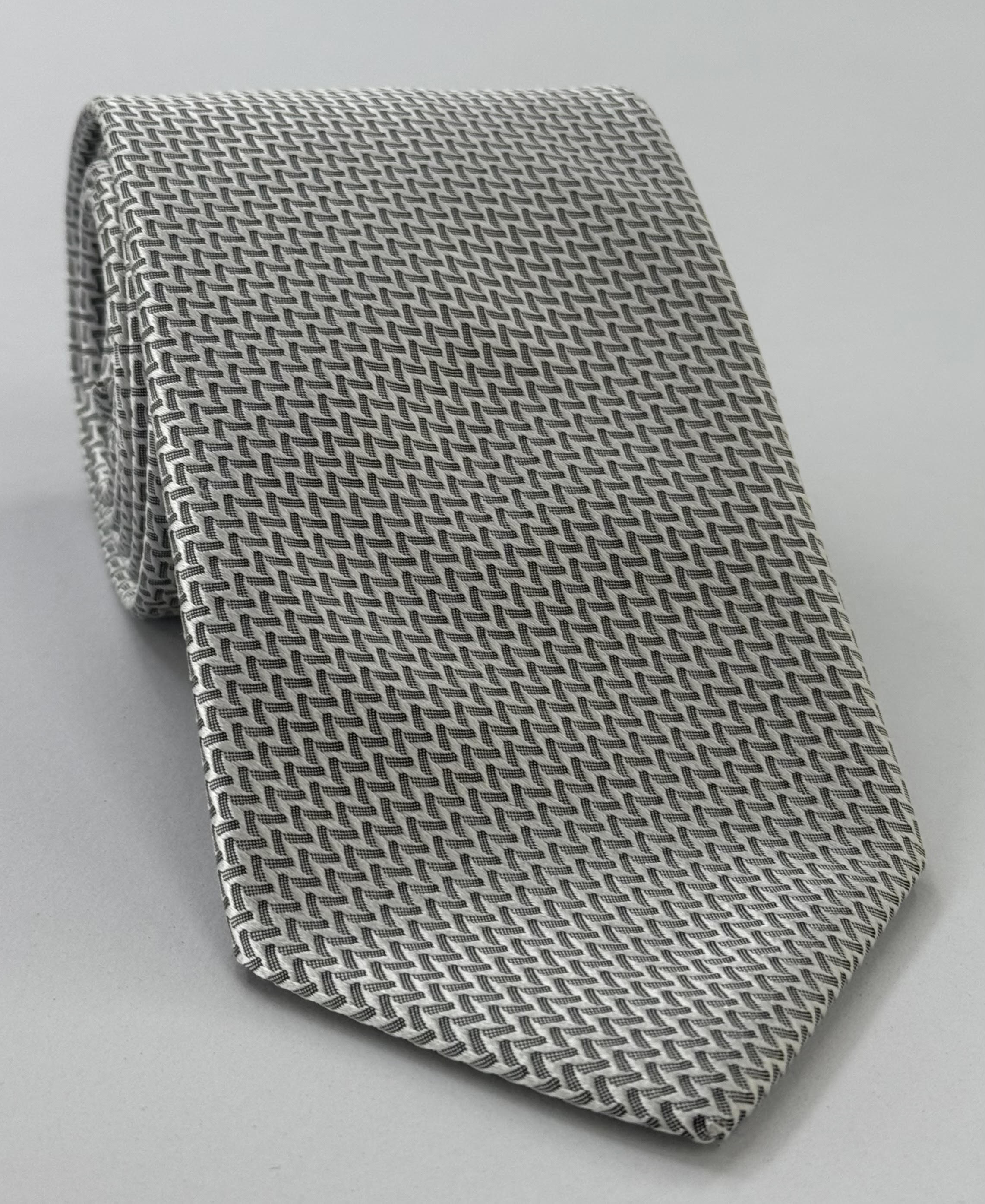 シルバー&ブラック フォーマル/ウェディング シルクネクタイ WDT-16