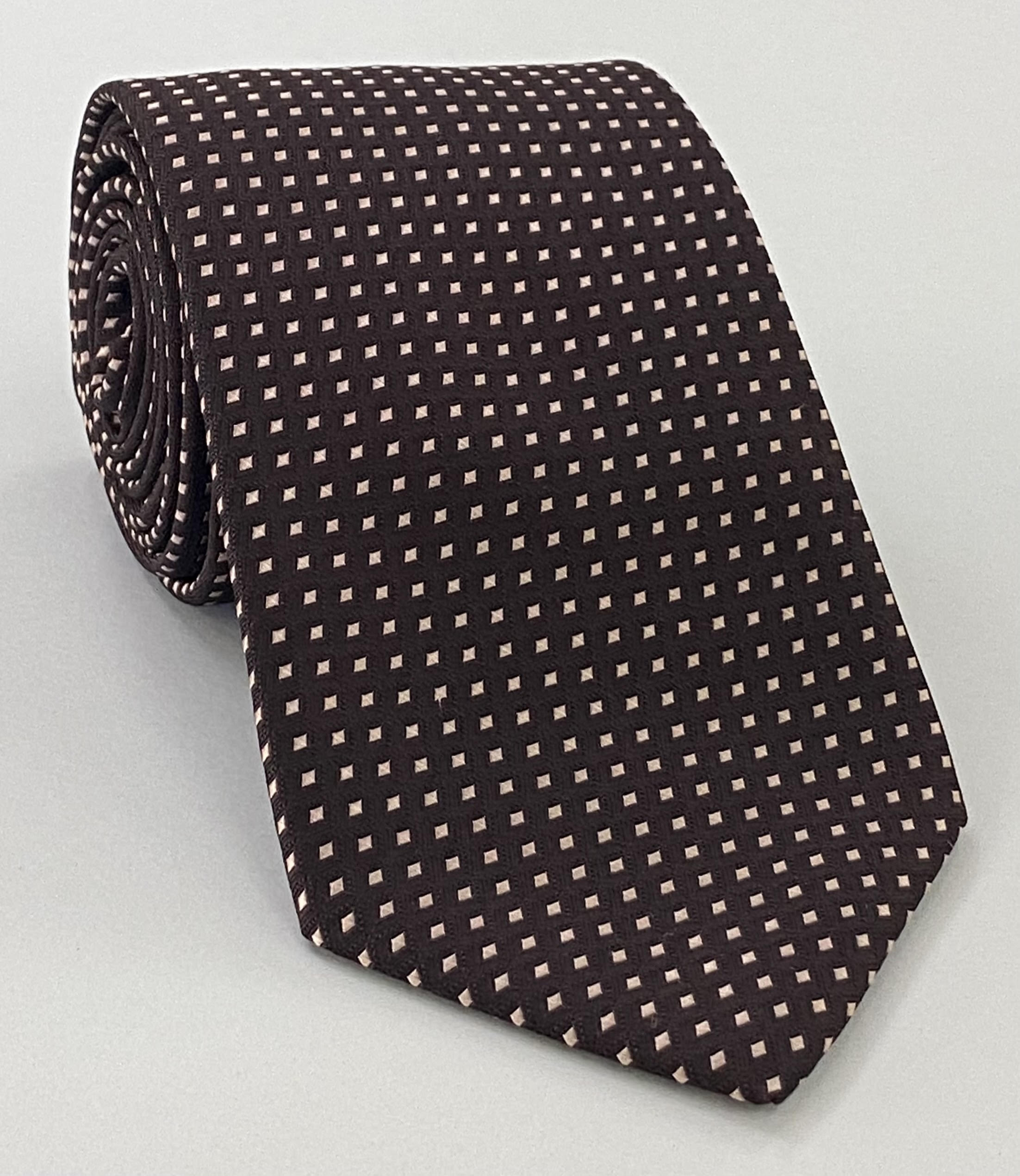 ビターチョコレート柄ライトブラウンシルクネクタイ EPT-15