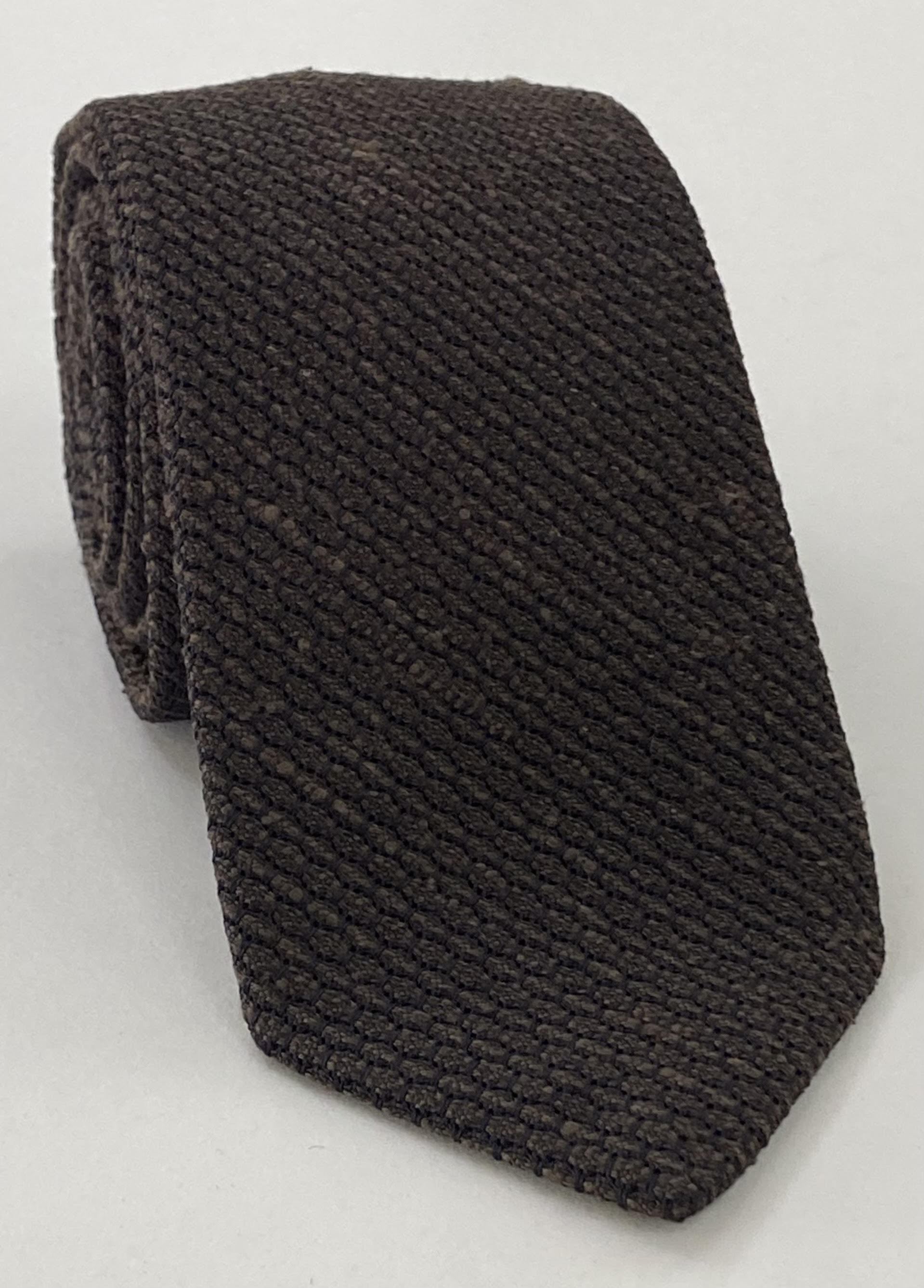 다크 브라운 샨퉁 그레나딘 그로사 실크 타이 SHGT-11