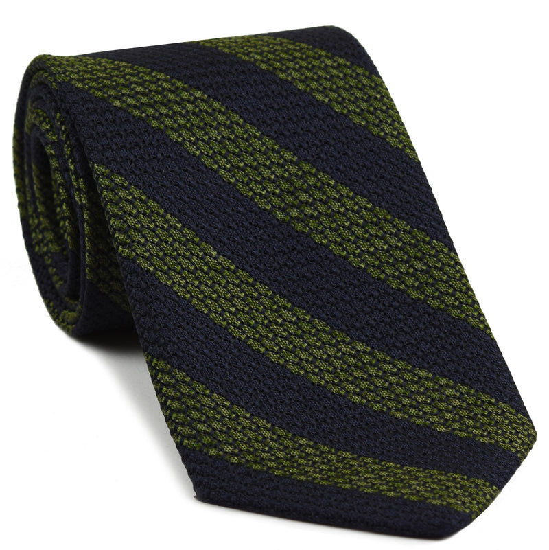 グレナディン・グロッサ 幅広ストライプ シルクネクタイ