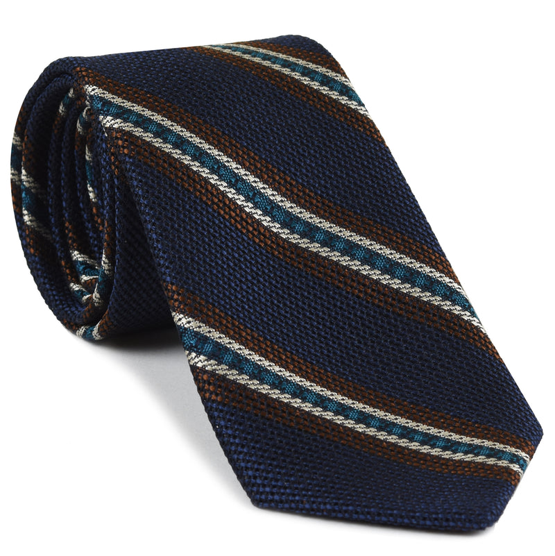 グレナディン（フィナ）とグロッサ ストライプのシルクタイ