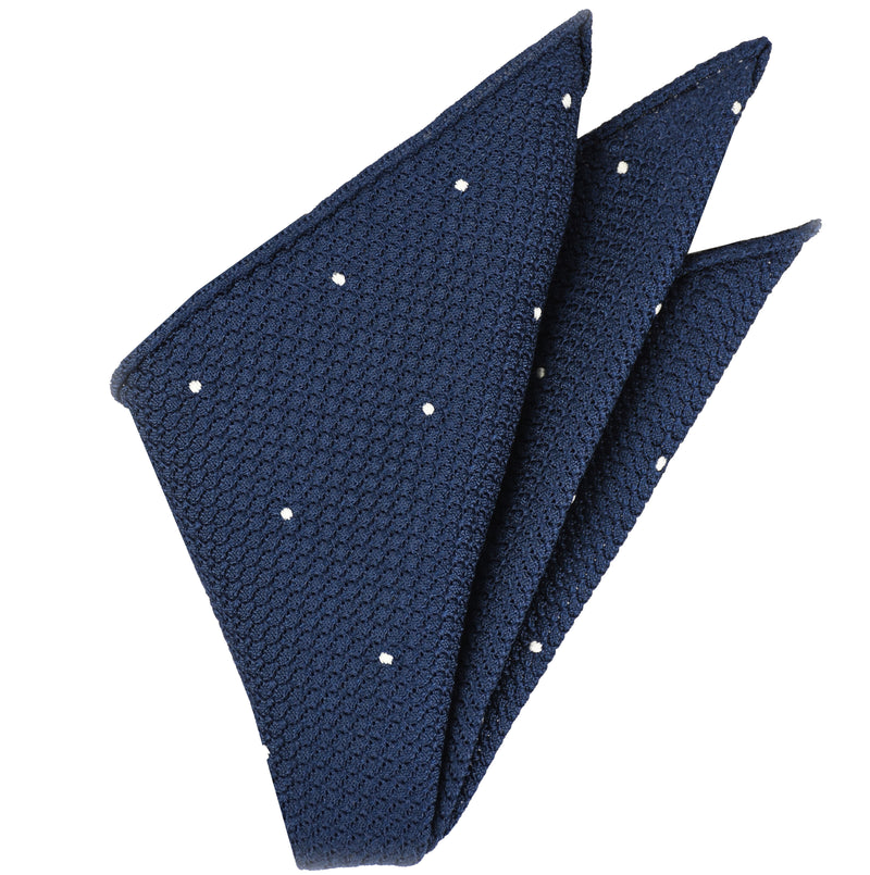 그레나딘 그로사 (핸드 스티치) 핀 도트 실크 포켓 스퀘어