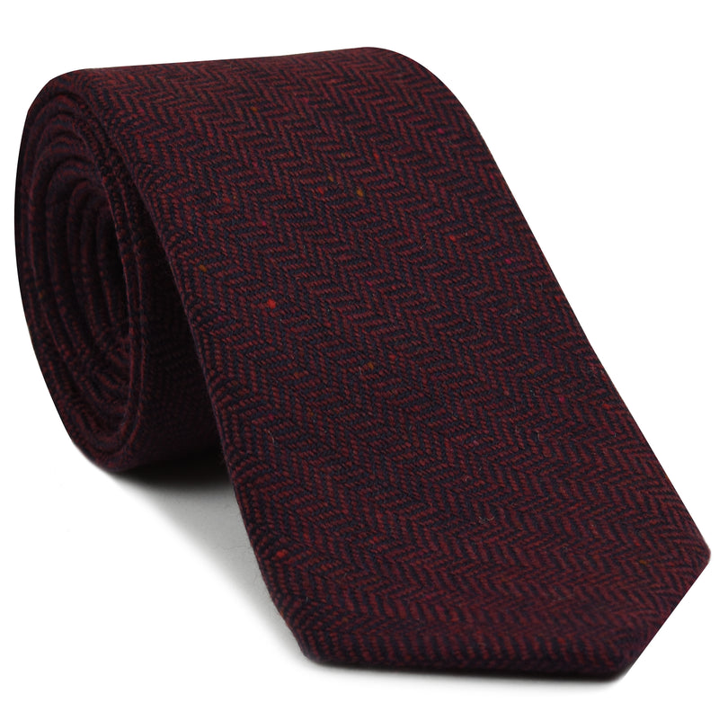 ヘリンボーン柄のウールネクタイ