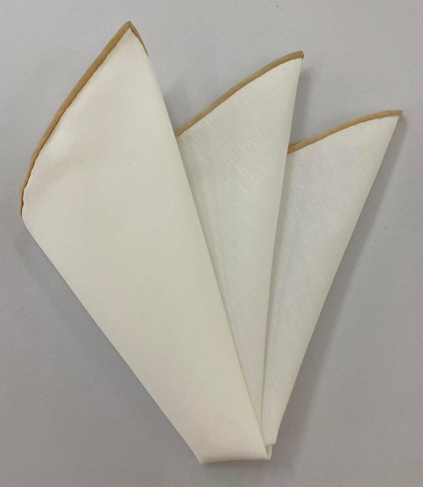 [화이트/탄 контраст 엣지 벨기에 리넨 포켓 스퀘어 LLCP 14]