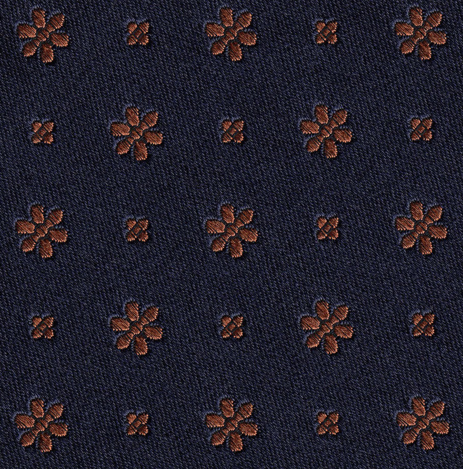 {[en]:Bright Red on Midnight Blue Grenadine Pin Dot Silk Pocket Square