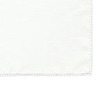 Belgian White Linen Pocket Squares with White Hand Sewn Decorative Flat Edges