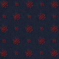 {[en]:Red on Midnight Blue Classic Flower Silk Pocket Square