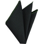 {[en]:Bottle Green on Midnight Blue Grenadine Pin Dot Silk Pocket Square