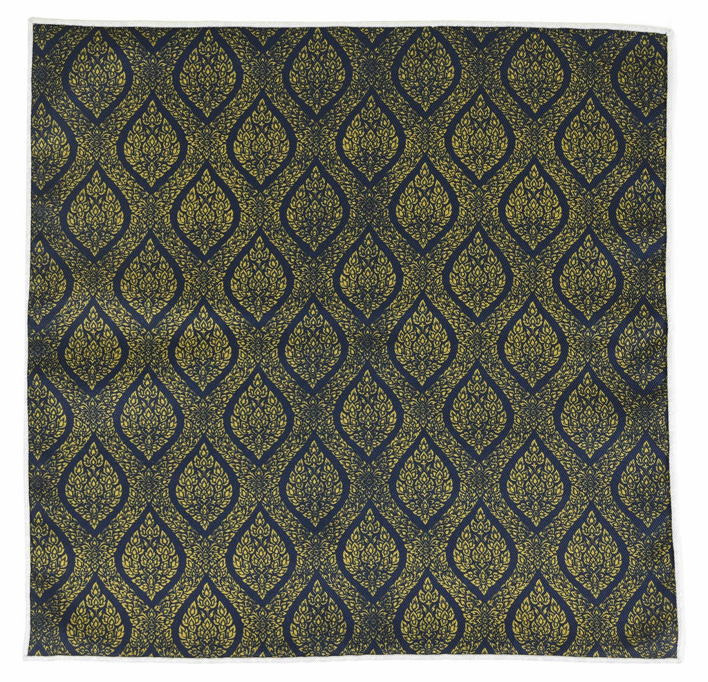 {[en]:Traditional Thai Print Silk Pocket Square