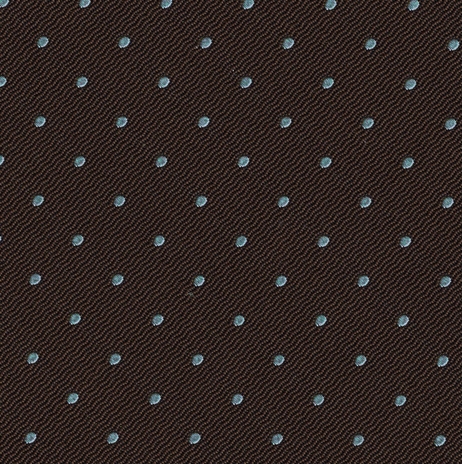 {[en]:Sky Blue Dots on Alpaca Brown Pin-Dot Silk Pocket Square