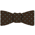 Sky Blue Dots on Alpaca Brown Pin-Dot Silk Bow Tie EPDBT-10