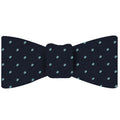 Sky Blue Dots on Dark Navy Pin-Dot Silk Bow Tie EPDBT-2