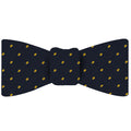 Yellow/Gold Dots on Dark Navy Pin-Dot Silk Bow Tie EPDBT-3