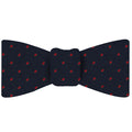 Red Dots on Dark Navy Pin-Dot Silk Bow Tie EPDBT-4