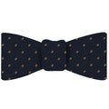 Dark Brown Dots on Dark Navy Pin-Dot Silk Bow Tie EPDBT-5