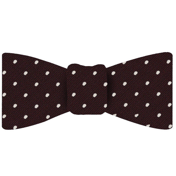 버건디 도트 실크 나비 넥타이 #EPDBT-6