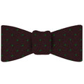 Green Dots On Burgundy Pin-Dot Silk Bow Tie EPDBT-7