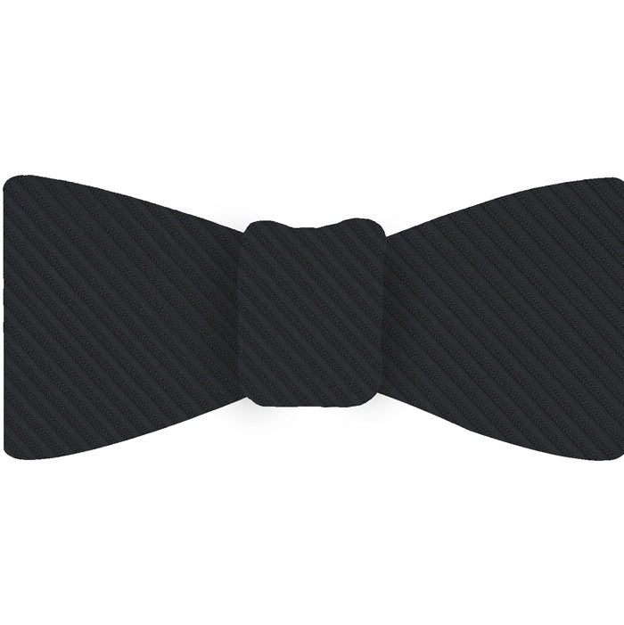{[en]:Dark Charcoal Gray Grosgrain Silk Bow Tie