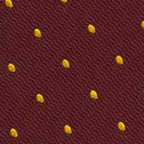 {[en]:Yellow/Gold Dots on Maroon Pin-Dot Silk Bow Tie