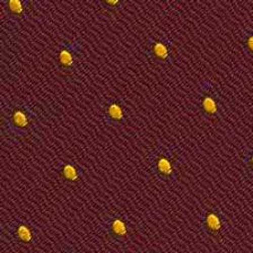 {[en]:Yellow/Gold Dots on Maroon Pin-Dot Silk Bow Tie