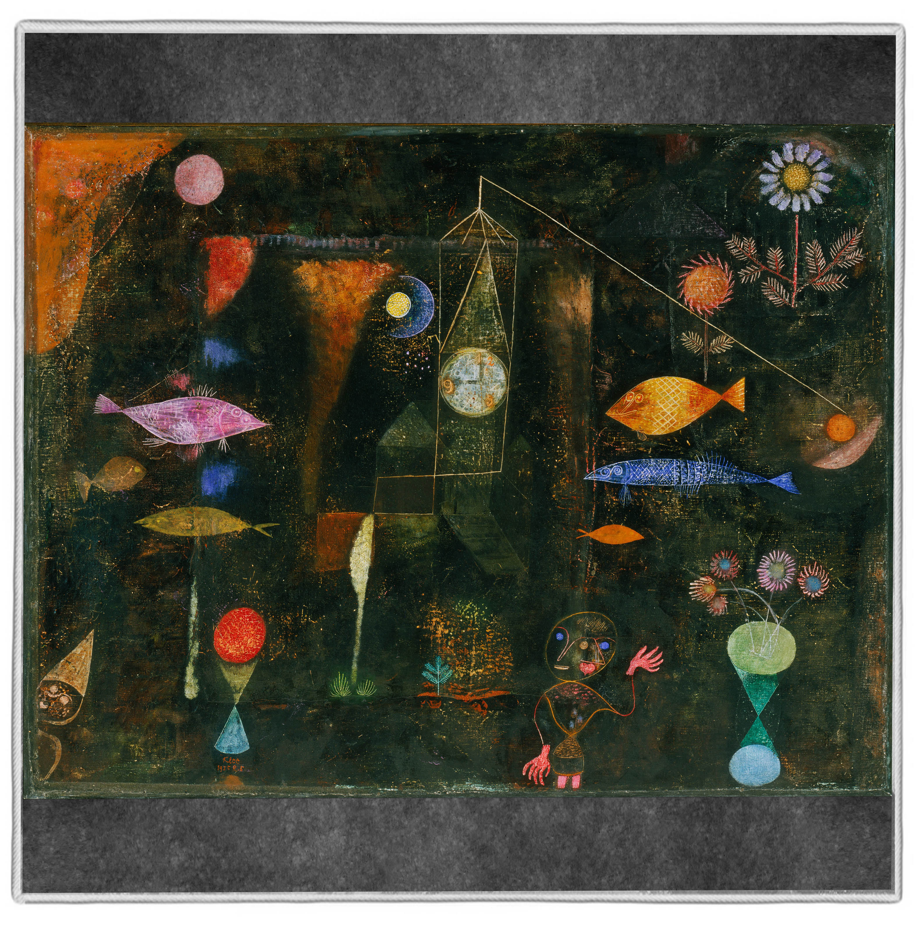 Fish Magic Paul Klee Pocket Square ARTP-13A