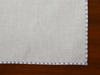 {[en]:Lavender X Pattern Belgian White Linen Pocket Square