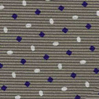 {[en]:Blue & White on Gray Macclesfield Printed Silk Tie