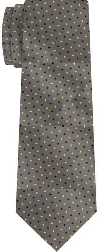 {[en]:Blue & White on Gray Macclesfield Printed Silk Tie