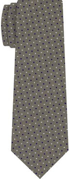 {[en]:Blue & White on Gray Macclesfield Printed Silk Tie