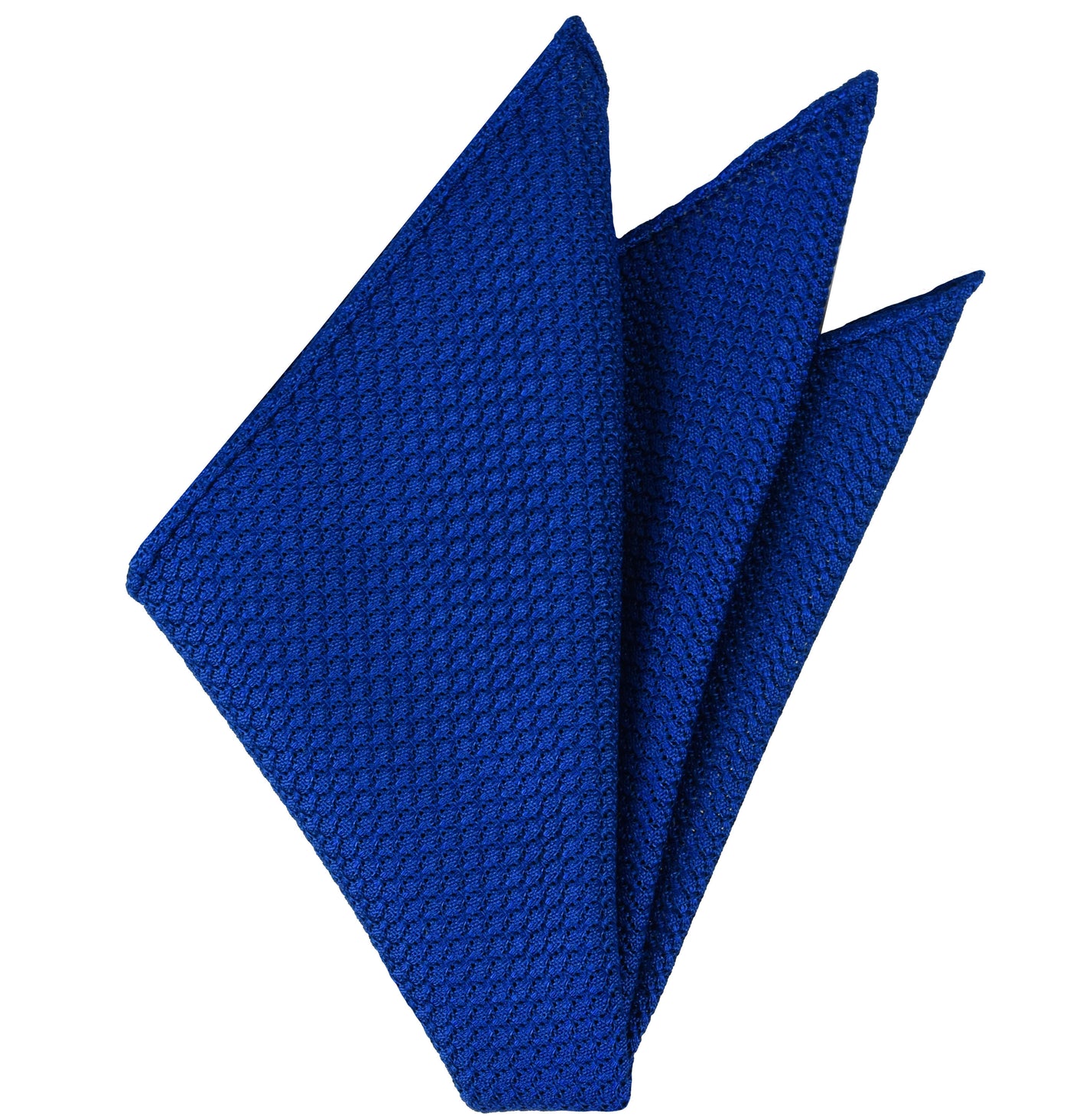 {[en]:Royal Blue Grenadine Silk Pocket Square