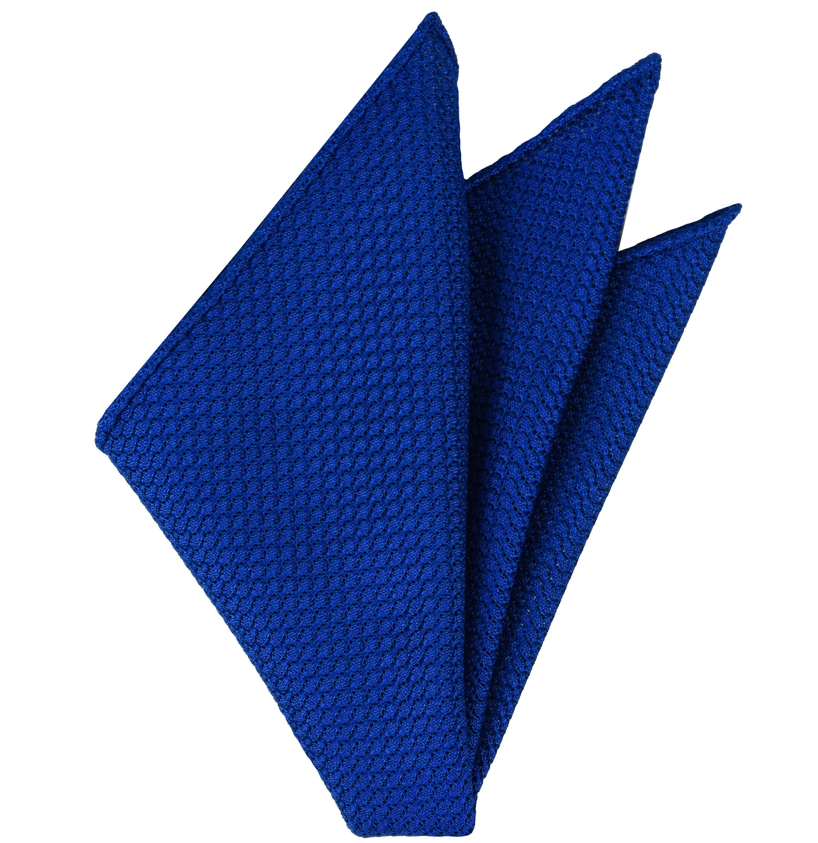 {[en]:Royal Blue Grenadine Silk Pocket Square