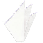 Belgian White Linen Pocket Squares with Lavender Hand Sewn Decorative Flat Edges