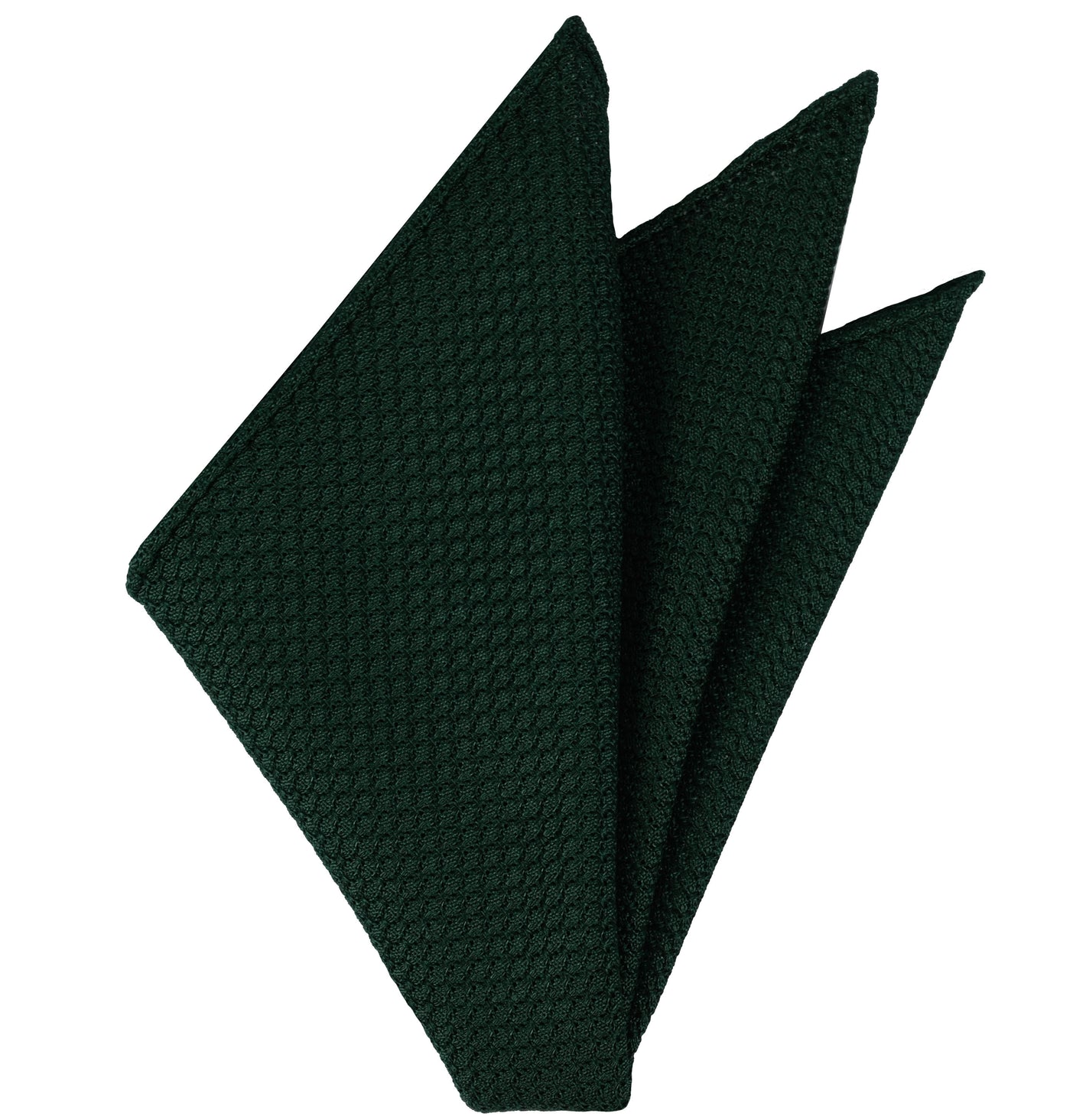 {[en]:Forest Green Grenadine Silk Pocket Square