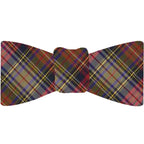 {[en]:Red, Midnight Blue, Blue, Light Yellow, Olive Green & White Tartan Silk Bow Tie