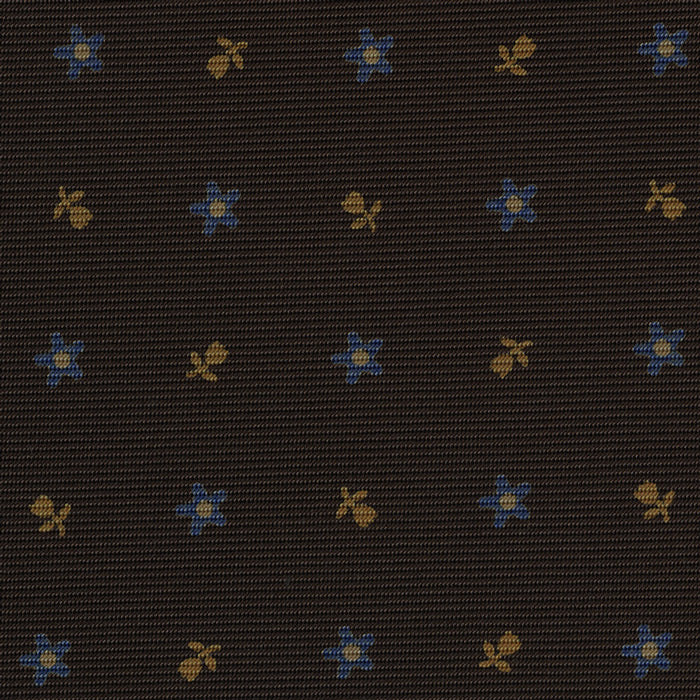 {[en]:Sky Blue & Light Orange on Bitter Chocolate Macclesfield Print Silk Tie