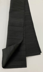 Black Thai Rough Silk Scarf Single Layer With Rolled Edges #10