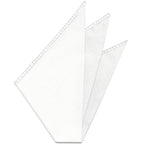 Belgian White Linen Pocket Squares with White Hand Sewn Decorative Flat Edges