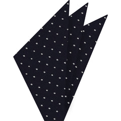 White Dots on Dark Navy Pin-Dot Silk Pocket Square IPDP-1