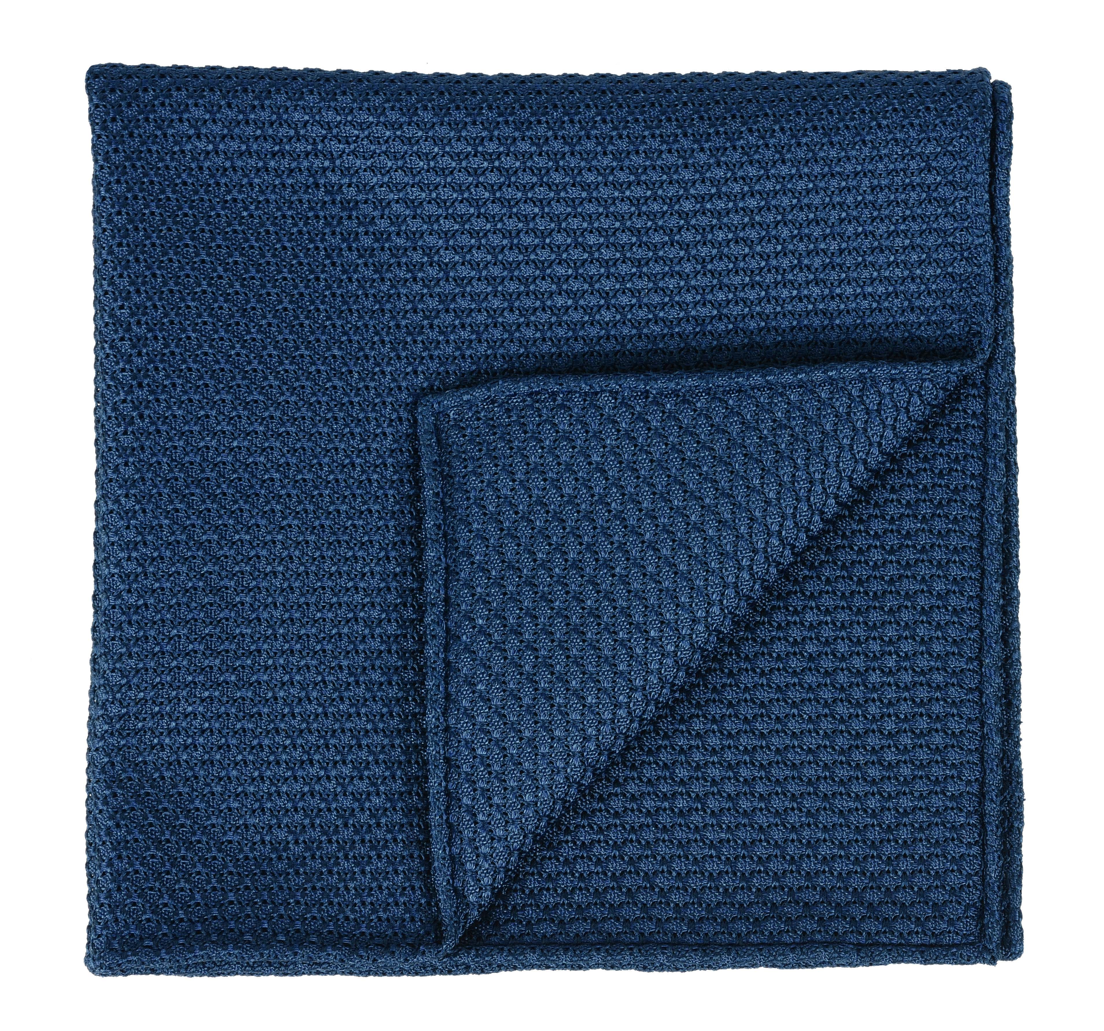 {[en]:Slate Blue Grenadine Grossa Silk Pocket Square