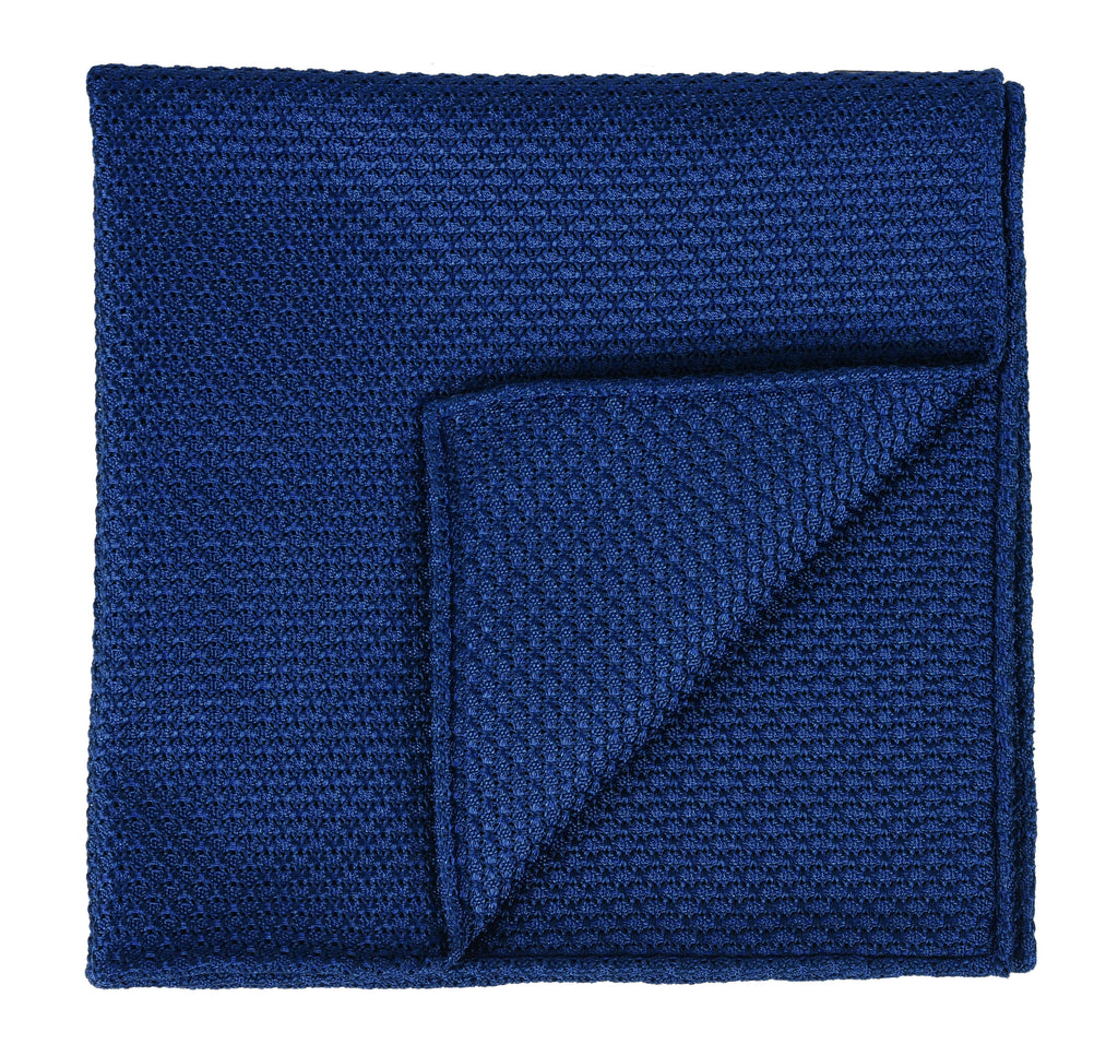 {[en]:Dark Blue Grenadine Grossa Silk Pocket Square
