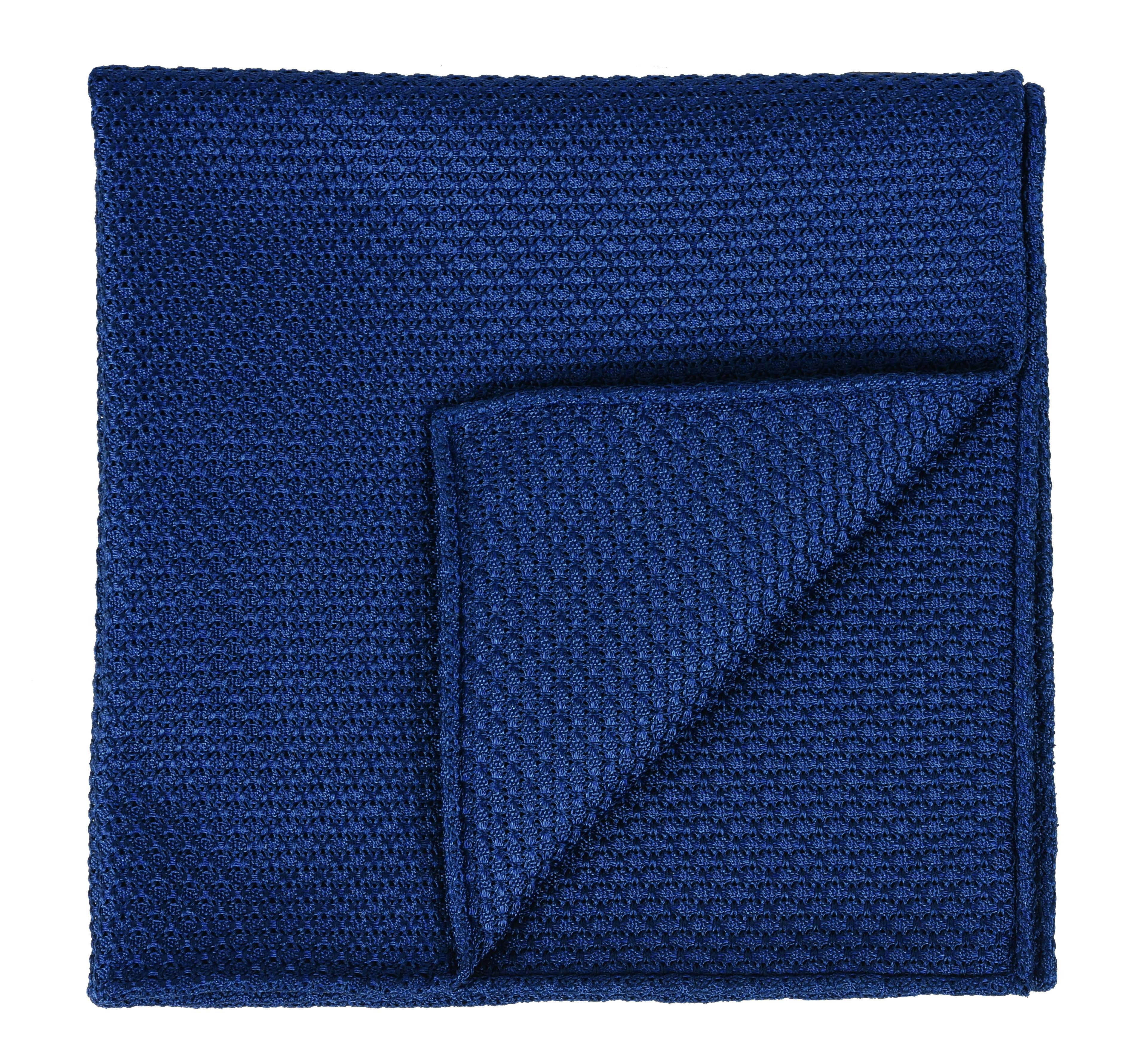 {[en]:Dark Blue Grenadine Grossa Silk Pocket Square