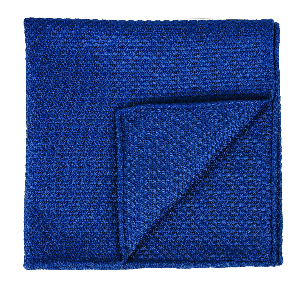 {[en]:Royal Blue Grenadine Grossa Silk Pocket Square