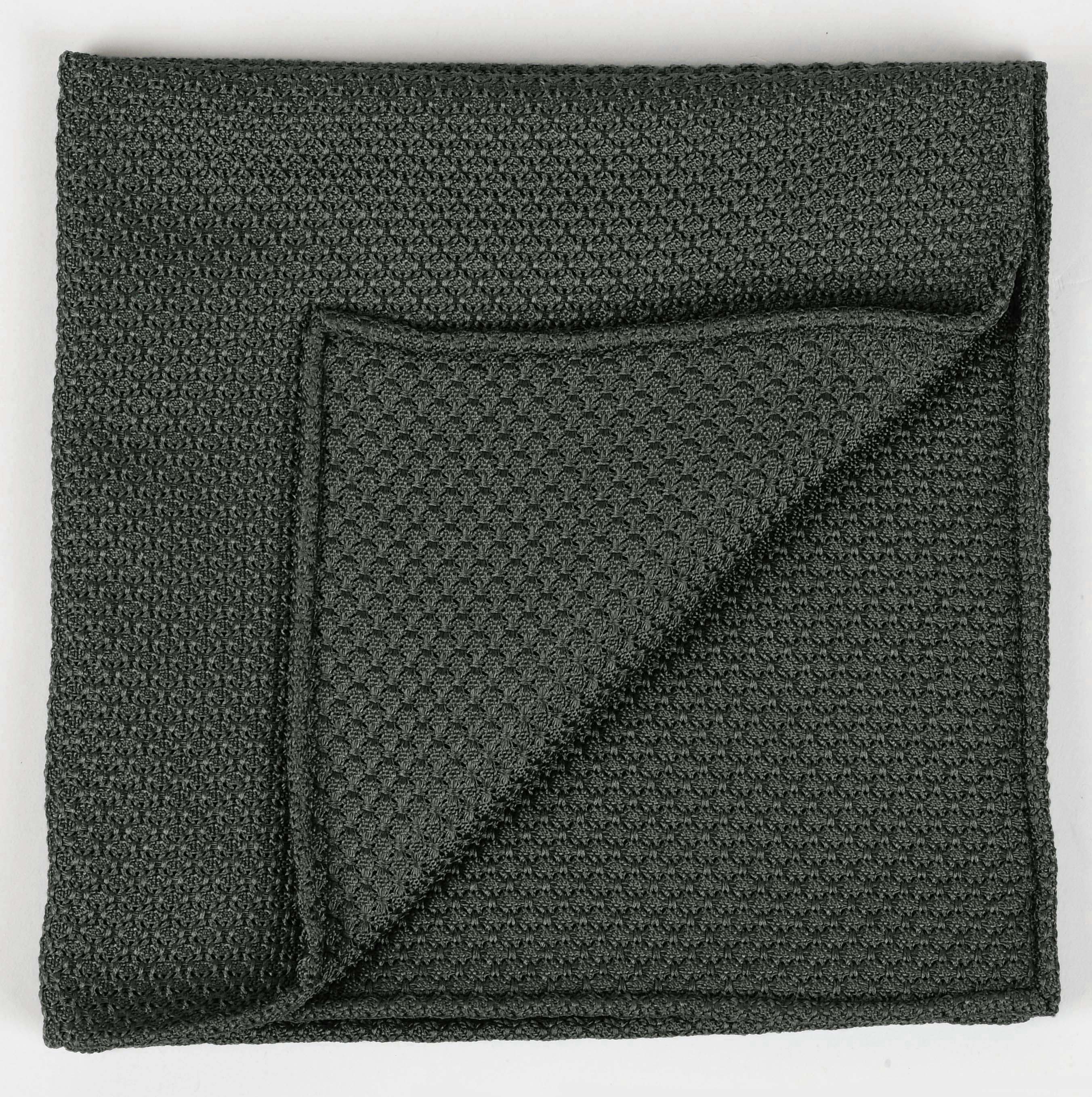 {[en]:Sage Grenadine Grossa Silk Pocket Square