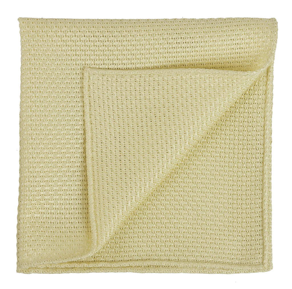 {[en]:Light Yellow Grenadine Silk Pocket Square