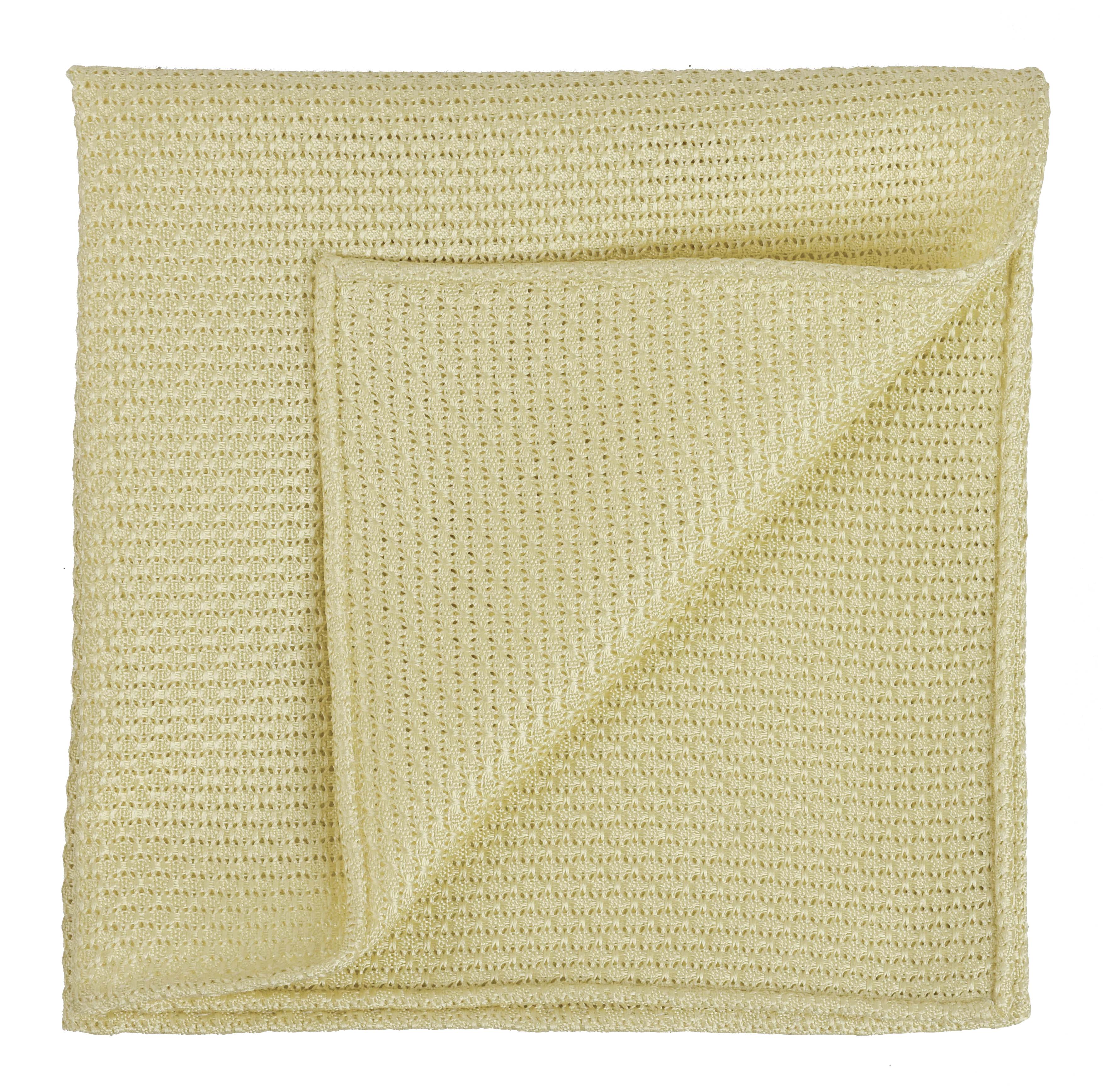{[en]:Light Yellow Grenadine Silk Pocket Square